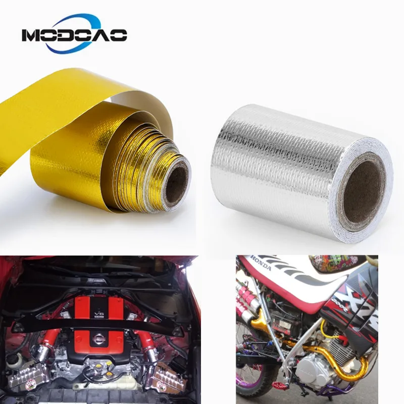 

5m 10m Gold Car Motorcycle Exhaust Wrap Pipe Header Heat Insulation Roll Tape Turbo Heat Exhaust Thermal Wrap Tape