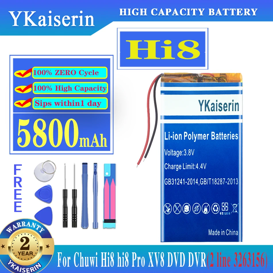 

YKaiserin 3263156 5800mAh Battery for 8" Chuwi Hi8 Windows Tablet 3263156 3565158 Batteries + Free Tools