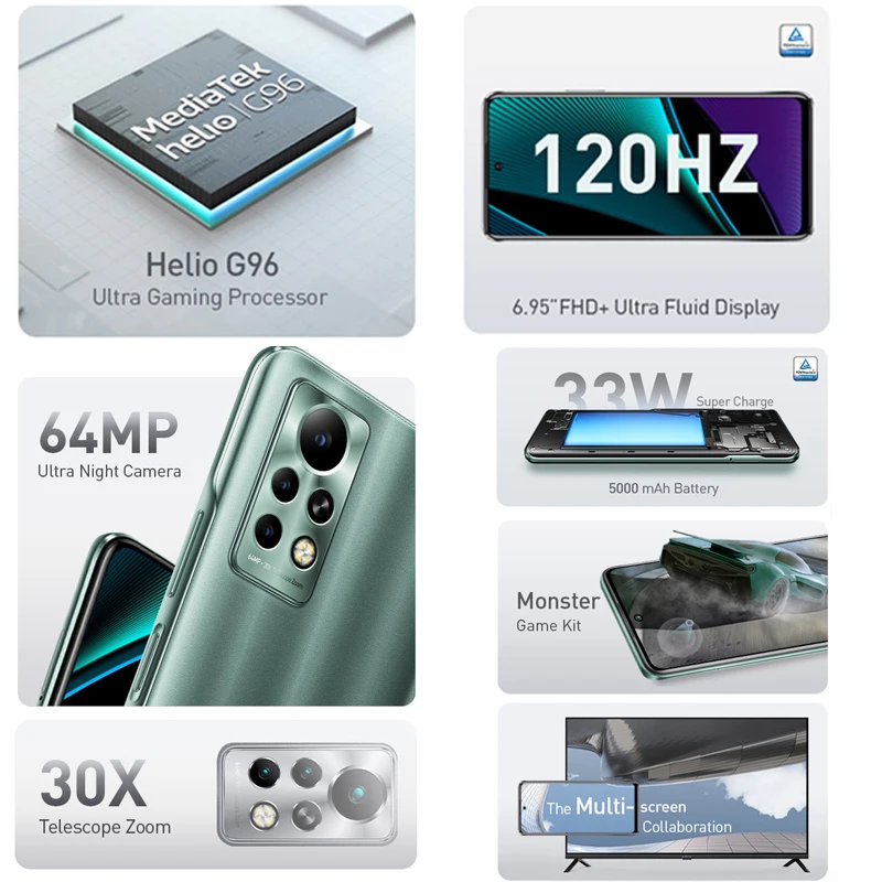 Global version Infinix Note 11 Pro 8GB 128GB 6.95'' Display Smartphone Helio G96 64MP Camera 33W Super Charge 120Hz Refresh Rate |