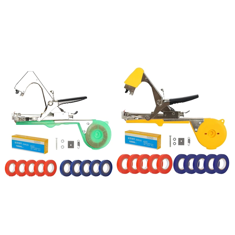 

SEWS-Plant Tying Machine Tool With 10 Rolls Tapes & Staples, For Plant Branch Flower Vegetable,Vine Tapetool