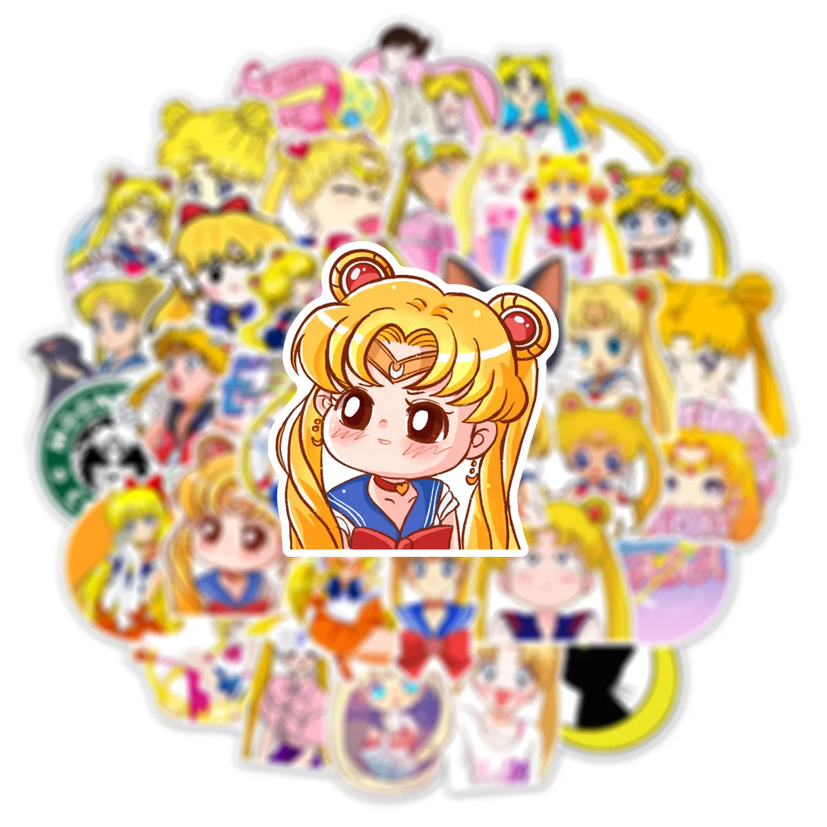 50 шт. наклейки для скутера с изображением Сейлор Мун