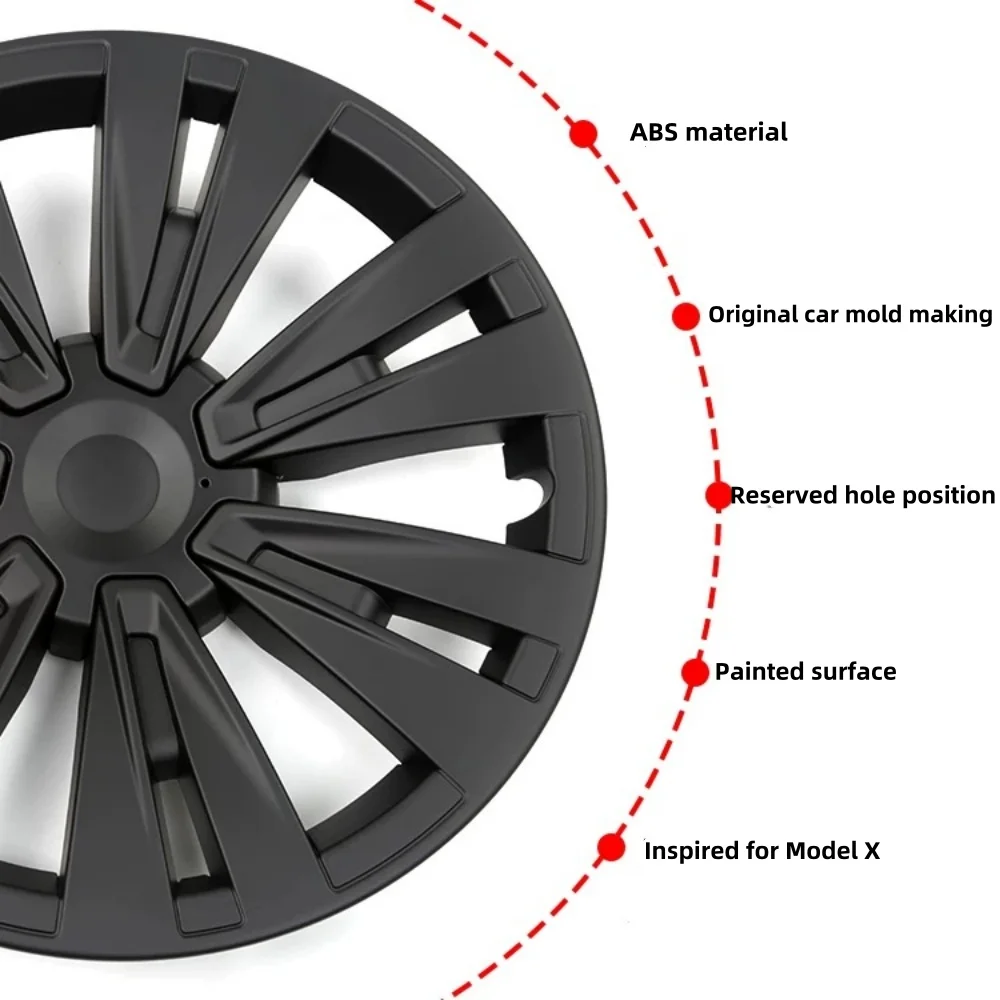 Колпачки на колеса для Tesla Model Y 2021-2024 колпачки 19 дюймов сменные PA + PPE комплект