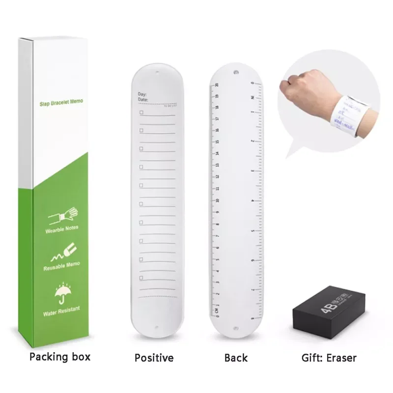 

Reusable Erasable Wearable Plan Memorandum Silicone Memo Waterproof Wristband Portable Note For Students Nurse Forgetful Elderly