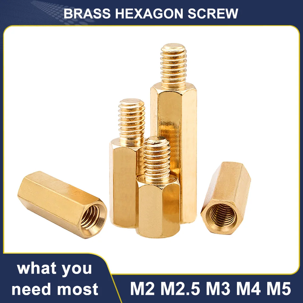 

M2 M2.5 M3 M4 M5 M6 Motherboard Brass Hex Standoff PCB Spacer PC Board Stand off Column Stud Copper Pillar Hexagon Bolt Screw