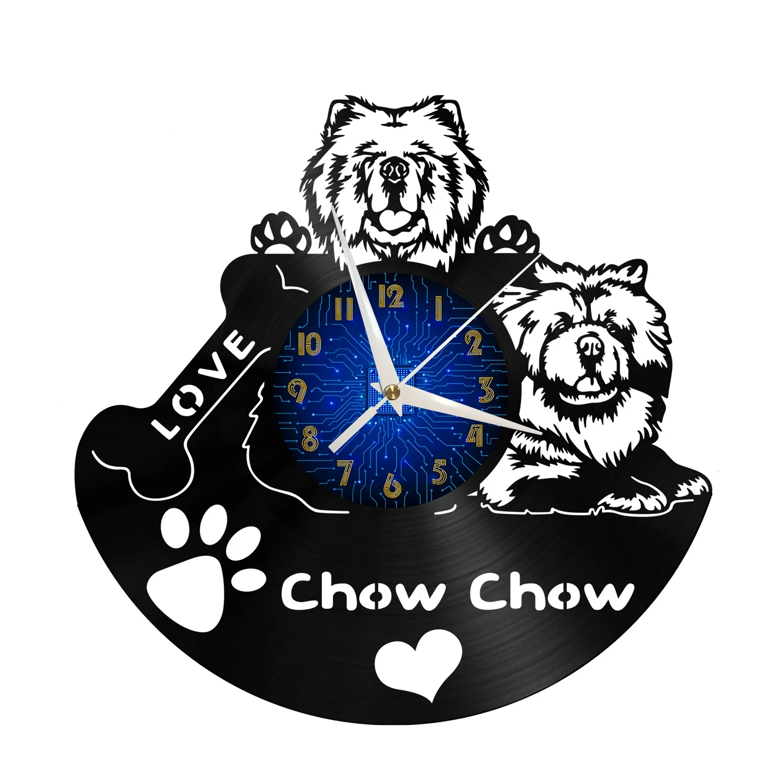 

I love CHOW CHOW Vinyl Record Wall Clock for Kitchen Wall Decor Wall Art