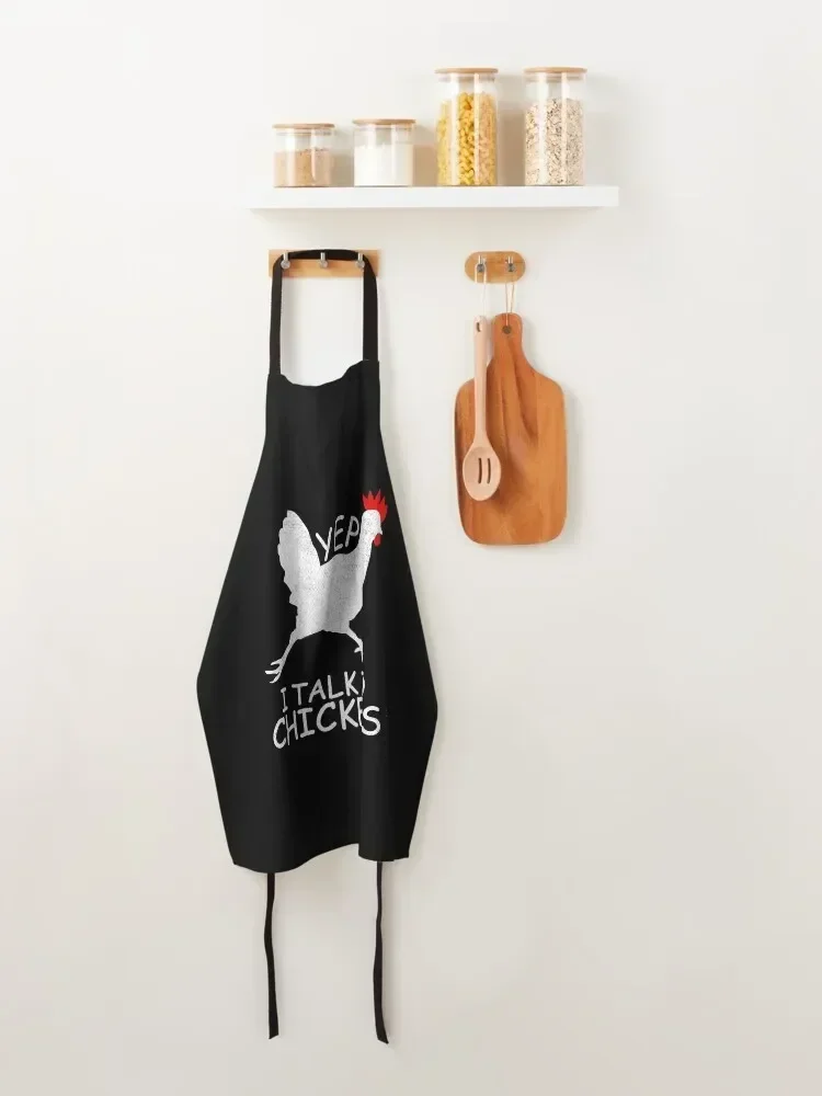 Yep I Talk To Chickens Забавный подарок с курицей Фартук персональным логотипом Униформа