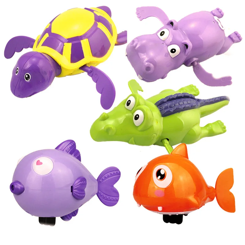 

1Pcs Bath Toys Turtle Dolphin Baby Shower Baby Wind Up Swim Play Toy Swimming Pool Accessories Baby Play In Water Random Color