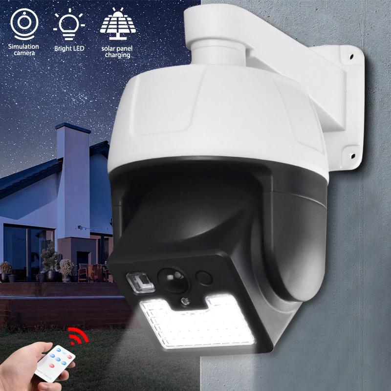 

New Solar Light Motion Sensor Security Dummy Camera Wireless Outdoor Flood Light IP65 Waterproof Lamp 3 Mode For Home Garden
