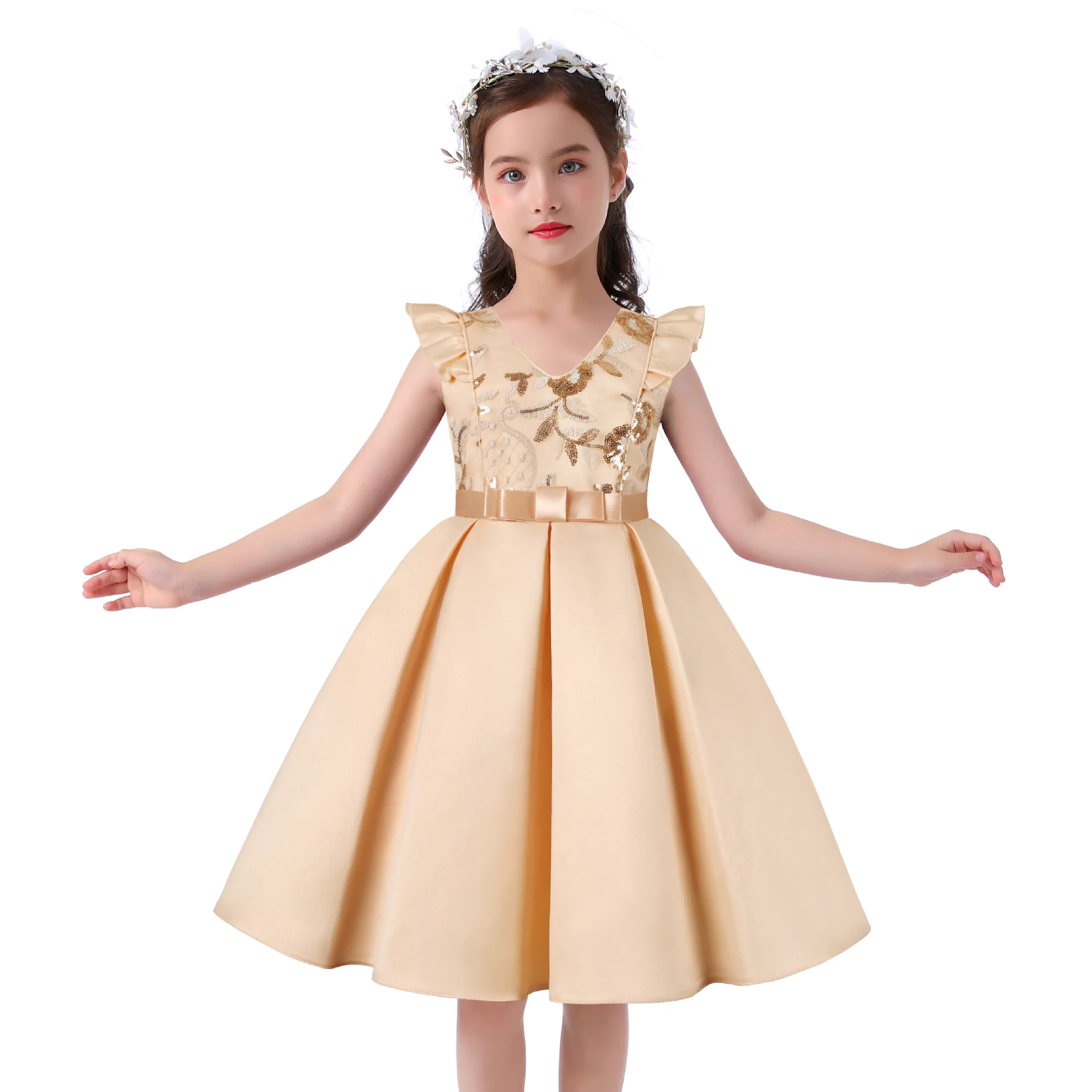 

New Birthday Party Princess Dress Kids Girls Dress Sequin Evening Dress Festive Party