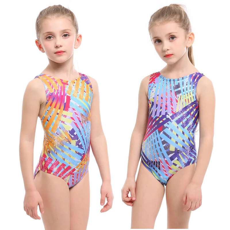 

New 2021 Girls Swimwear One-piece Professional Training Swimsuit 2021 Girls Bathing Suit 3-12years Children Beachwear 1054