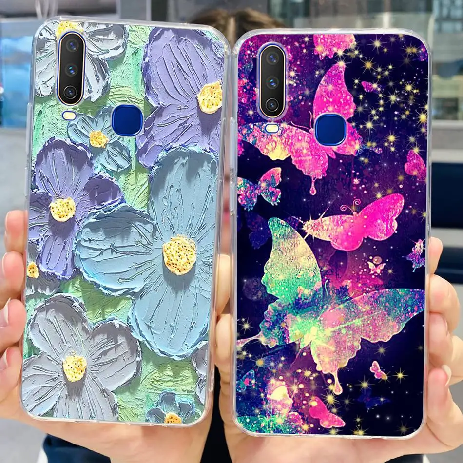 Стильный мягкий силиконовый чехол для Vivo Y12 Y15 Y17 прозрачный из ТПУ телефона Y 12 1904