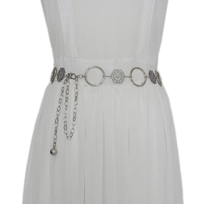 

Gold Chain Fashion Ladies Belt Beautiful Elegant Women's Fashion Metal Disc Decoration Waist Chain Belt