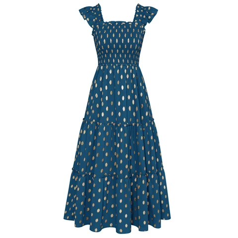 Женское шифоновое платье-трапеция без рукавов с квадратным вырезом и эластичным поясом
