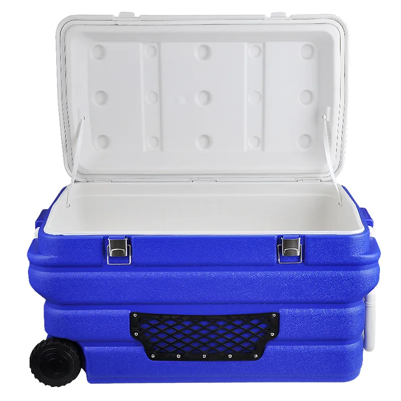 

Badu 90L/85QT High Quality Insulated Rotomolded Outdoor Insulation Cooler Box With Wheels And Handle traveling camping fridge