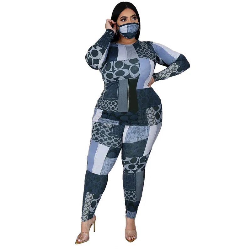 Plus Size New Clothing 2 Piece Set Tracksuit Stretch Top and Pants Outfits Jogger Sweatsuit Matching Suit Who 3xl 4xl 5xl 6xl