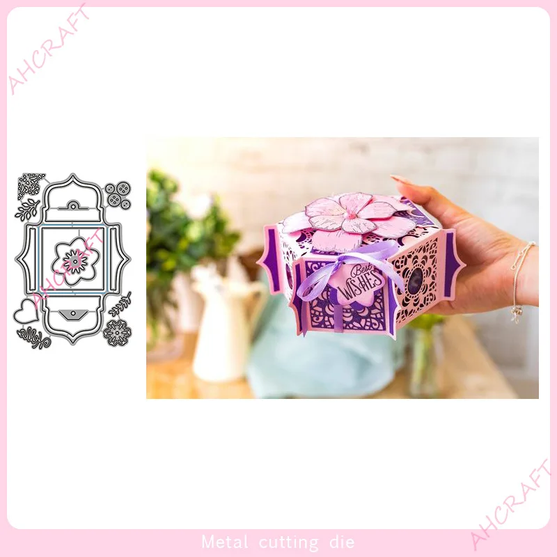 

Цветы, Рождественская Подарочная коробка, пакет для высечки, скрапбукинг, металлические высечки, трафареты для изготовления открыток, Деко...