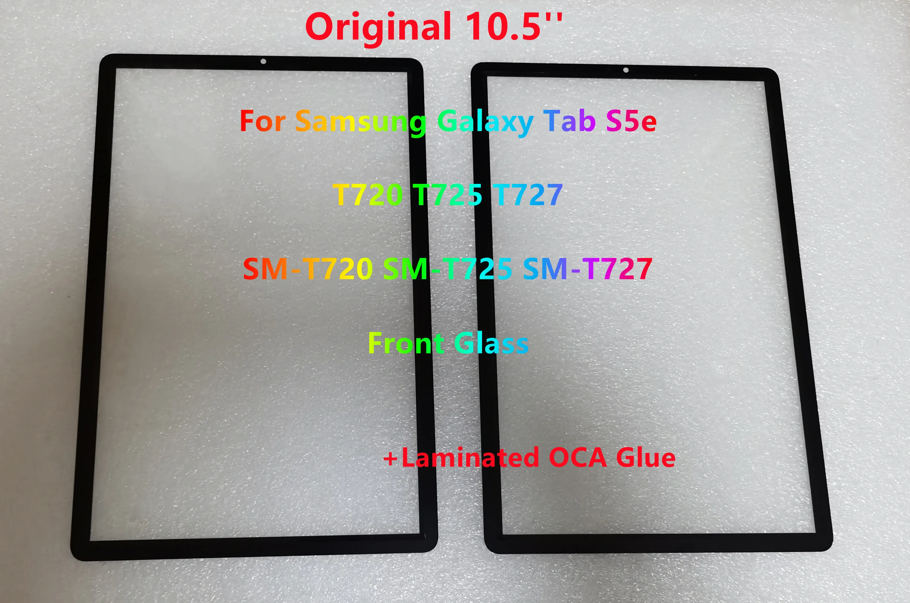 Фото Новинка 10,5 ''для Samsung Galaxy Tab S5e T720 T725 T727 SM-T725 T727 T720 сенсорный экран Переднее стекло внешняя панель + ламинированный OCA клей №1