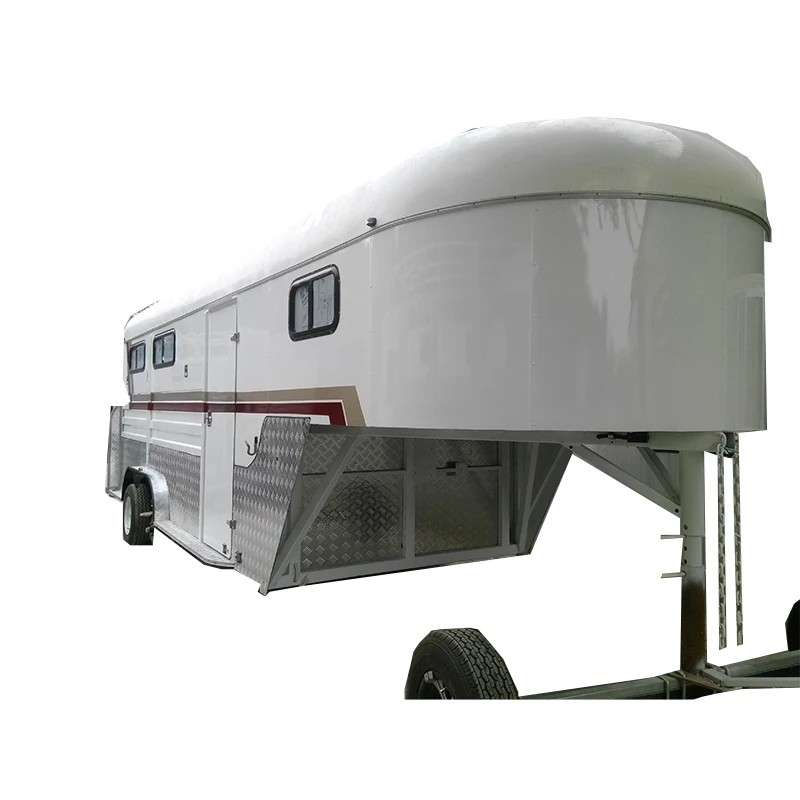 

2023 Luxury Gooseneck 3 Horse Trailer Angle Loading Horses Floating Trailer Living Quarters Kitchen Horses Transport Truck Cart