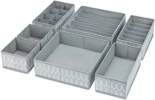 

Organizador Cajones Juego de 7 Cajas Almacenaje Plegables de Tela Para Guardar Ropa, Cajas Organizadoras de Almacenamiento de Ca