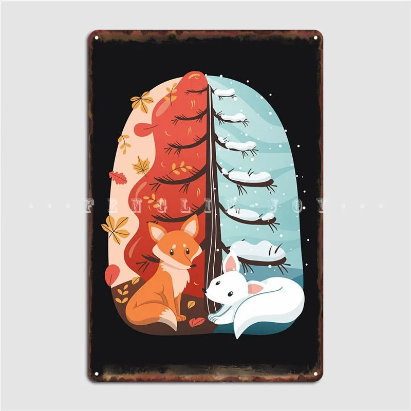 

Foxes Metal Plaque Poster Club Bar Wall Decor Club Home Decoration Tin Sign Poster