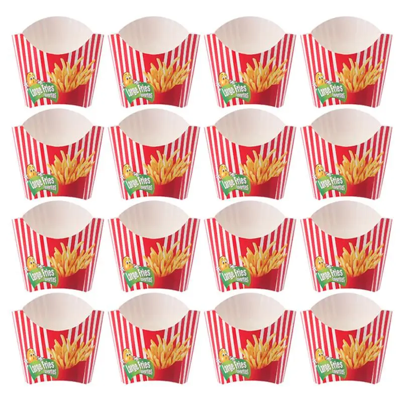 

200pcs Paper Chips Box Portable Snack Food Box Case Snack Packaging Supplies French Fries Cartons Disposable Snack Packaging Bag