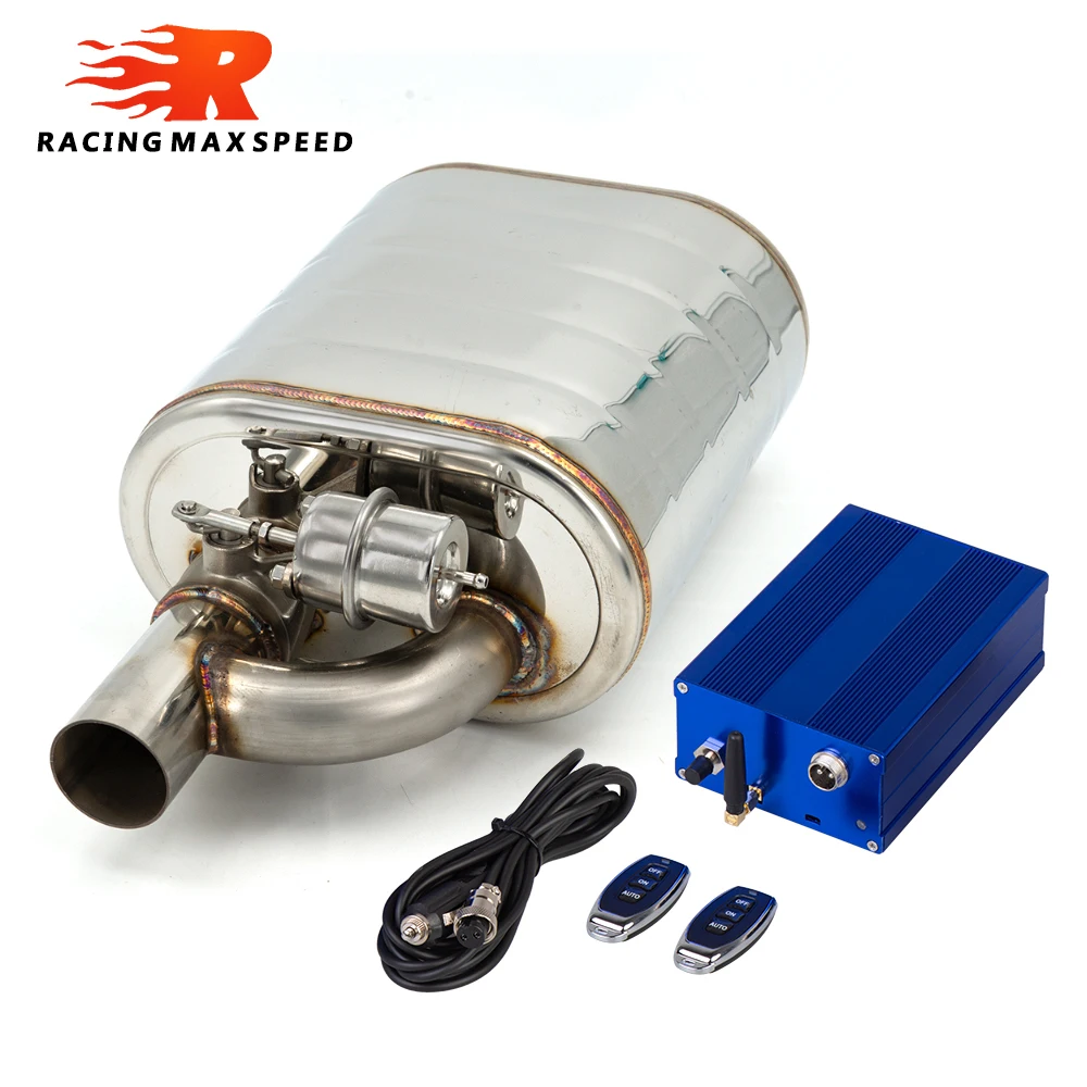 

2" 2.5" 3'' Inch Exhaust Muffler With Dump Valve Stainless Steel Electric Exhaust Cutout Remote Control Set Or OBD Control