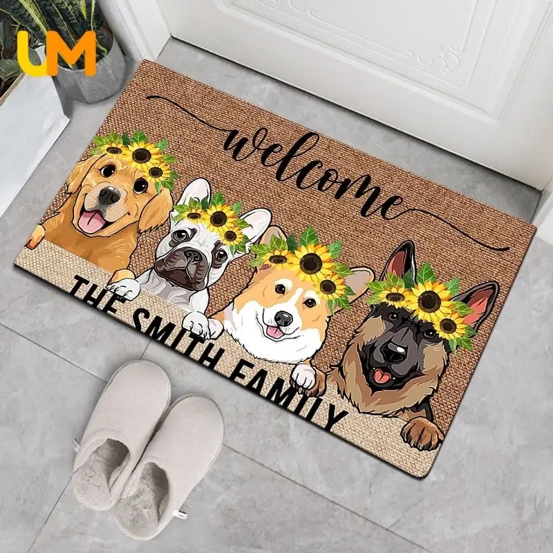 

Welcome Entrance Doormat 3d Carpet For Living Room Non-slip Bathmat Water Absorb Foot Mat Animal Room Rug Cartoon Bedroom Rugs