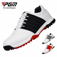 pgm men golf shoes spikeless anti slip spike waterproof breathable lace up casual sneakers outdoor walking sports shoes xz151