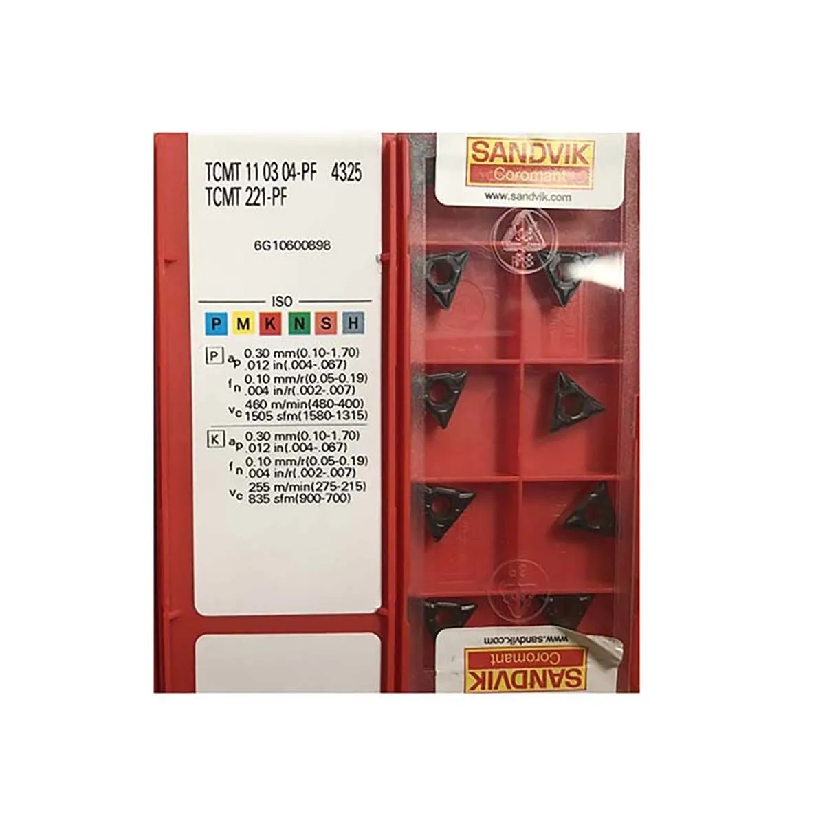 

Sandvik Coromant 100% оригинальные TCMT TCMT11 TCMT110304 PF 4325 твердосплавные режущие пластины для обточки средней отделки, поворотные инструменты
