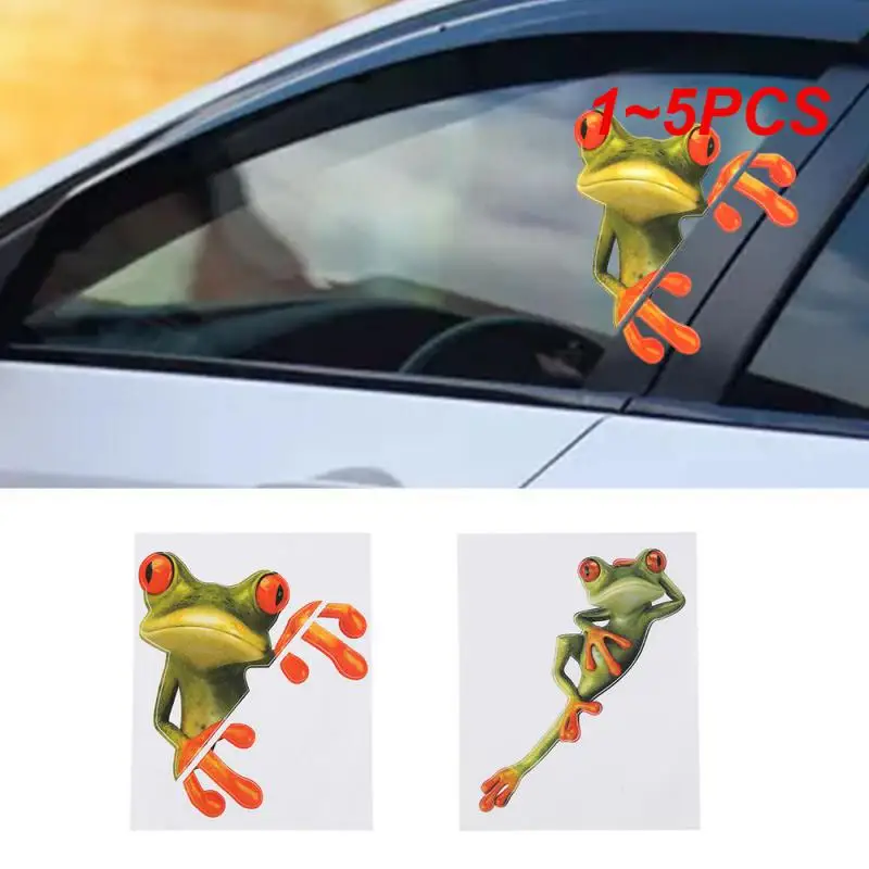 

Забавные автомобильные наклейки лягушки, 1 ~ 5 шт., 3D стерео наклейки на окна грузовика, автомобильные наклейки для интерьера
