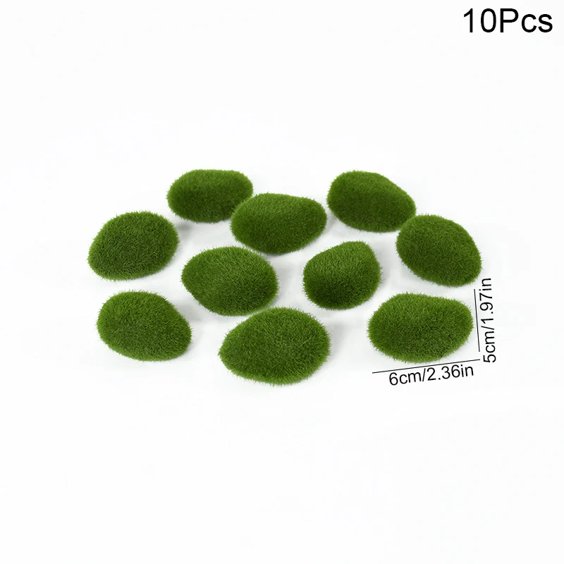 

Искусственные камни с мхом, набор из 10 штук