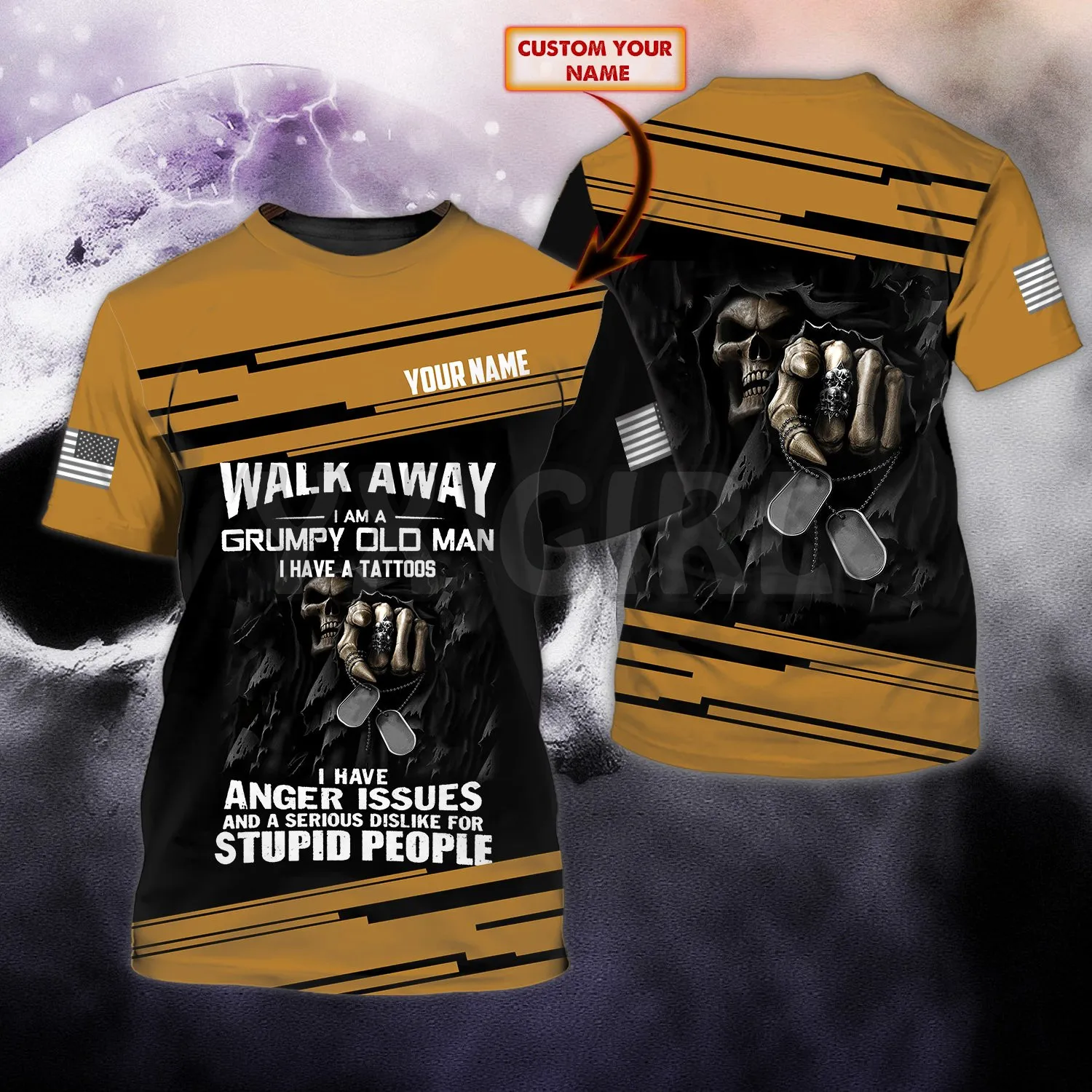 

2022 Summer Skull Personalized Name 3D All Over Printed T Shirts Tee Tops shirts Unisex Tshirt Halloween gift