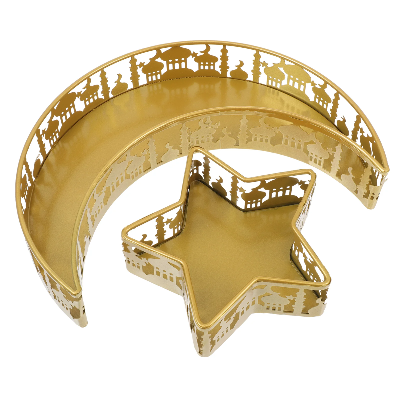 

2 Pcs Moon Star Platter Decor Dish Pizza Accessories Moon Star Tray Dinner Plate Moon Tray