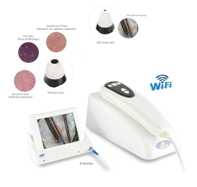 

2021 most sold 8 inch lcd monitor 2 in 1 wireless wifi skin scalp analyzer machine facial test skin scanner for -