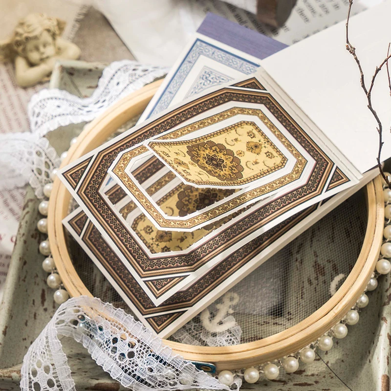 

30 Pcs/Pack Tearable Material Paper Baroque Window Series Collage Material Vintage Decorative DIY Scrapbook Background Paper