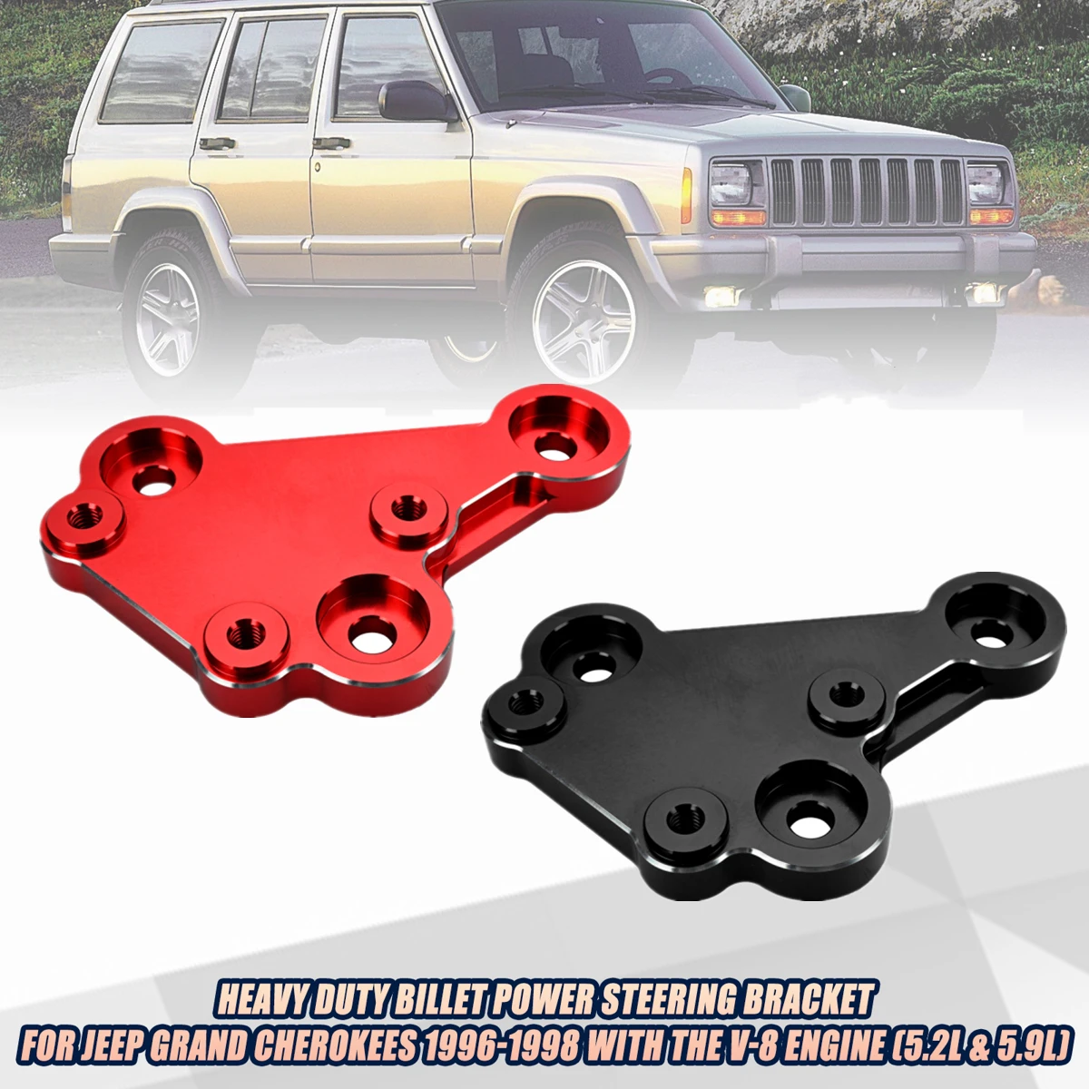 

Upgrade Power Steering Pump Bracket For Jeep Grand Cherokee 1996 1997 1998 V-8 engines 5.2L 5.9L OEM 53010256AB