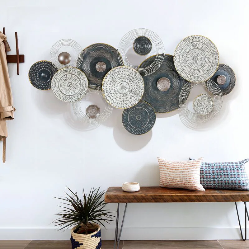 

Living Room Light Luxury Three-dimensional Wall Plate Wall Hanging Piece Bedroom Creative Porch Wrought Decoration Background