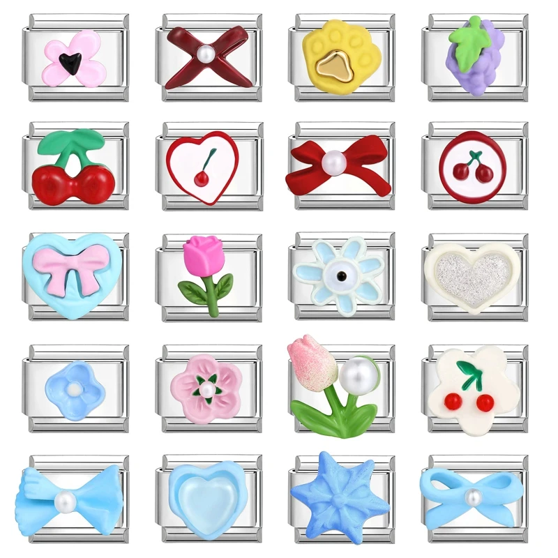 Y2k Шарм Розовый Лук Любовь Тюльпан Роза Орхидея Итальянские Шарм-звенья Подходит