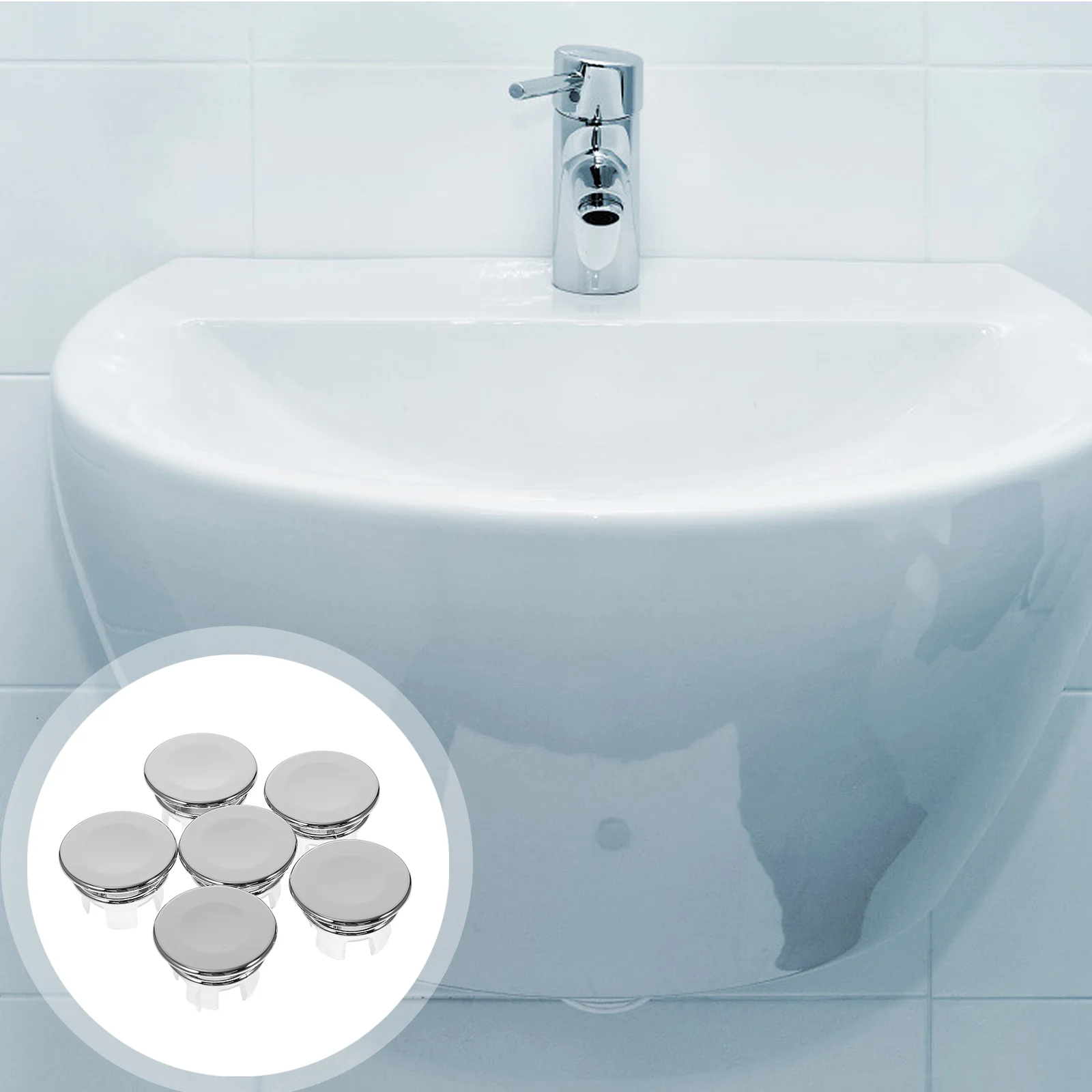

10pcs Sink Overflow Cover Ceramic Basin Hole Cover Sink Hole Ring Sink Accessories