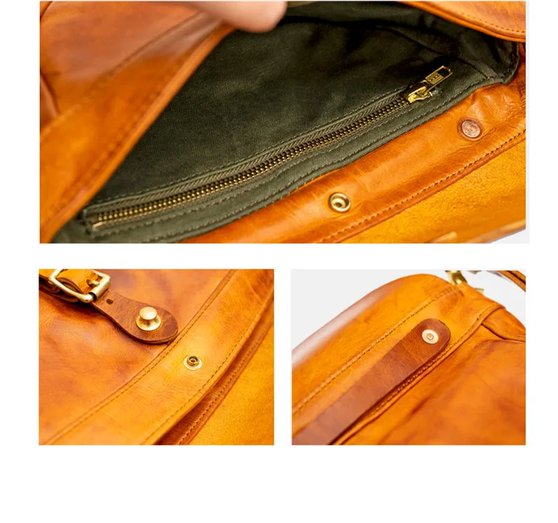 Retro Fashion High Quality Top cowhide Men's Chest Bag Simple Casual Outdoor Organizer genuine Leather Work Party Messenger Bag