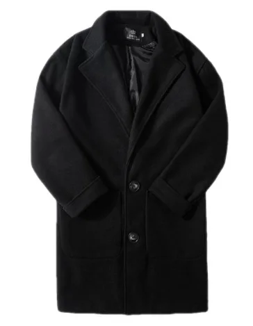 

2022NEW Men Coats Casual Long Top Mens Thick Wool Trench Fashion Warm Coat Lapel Spring Autumn Overcoat Plus Size 5XL Long Coat