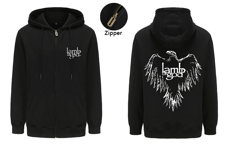 Мужские толстовки на молнии с изображением ягненка Бога рок-группы Повседневная