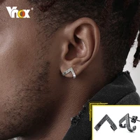 vnox retro stud earrings for men cool boy vintage viking earrings stylish textured triangle ear jewelry