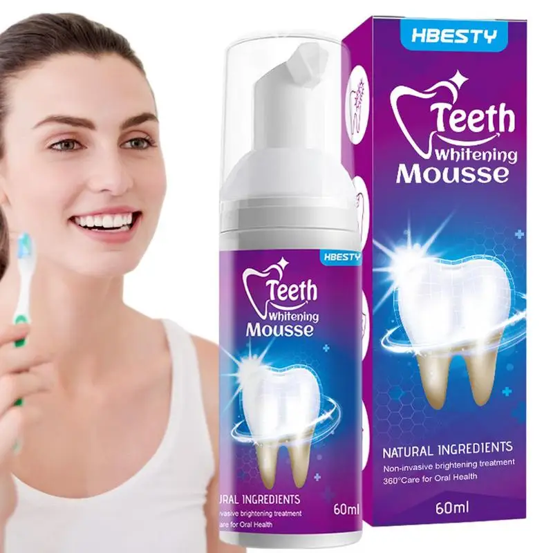 

Teeth Whitenings Mousse 60ml Effective Whitenings Toothpaste Deep Clean Gums Stain Removal Protect Your Gums Remove Bad Breath