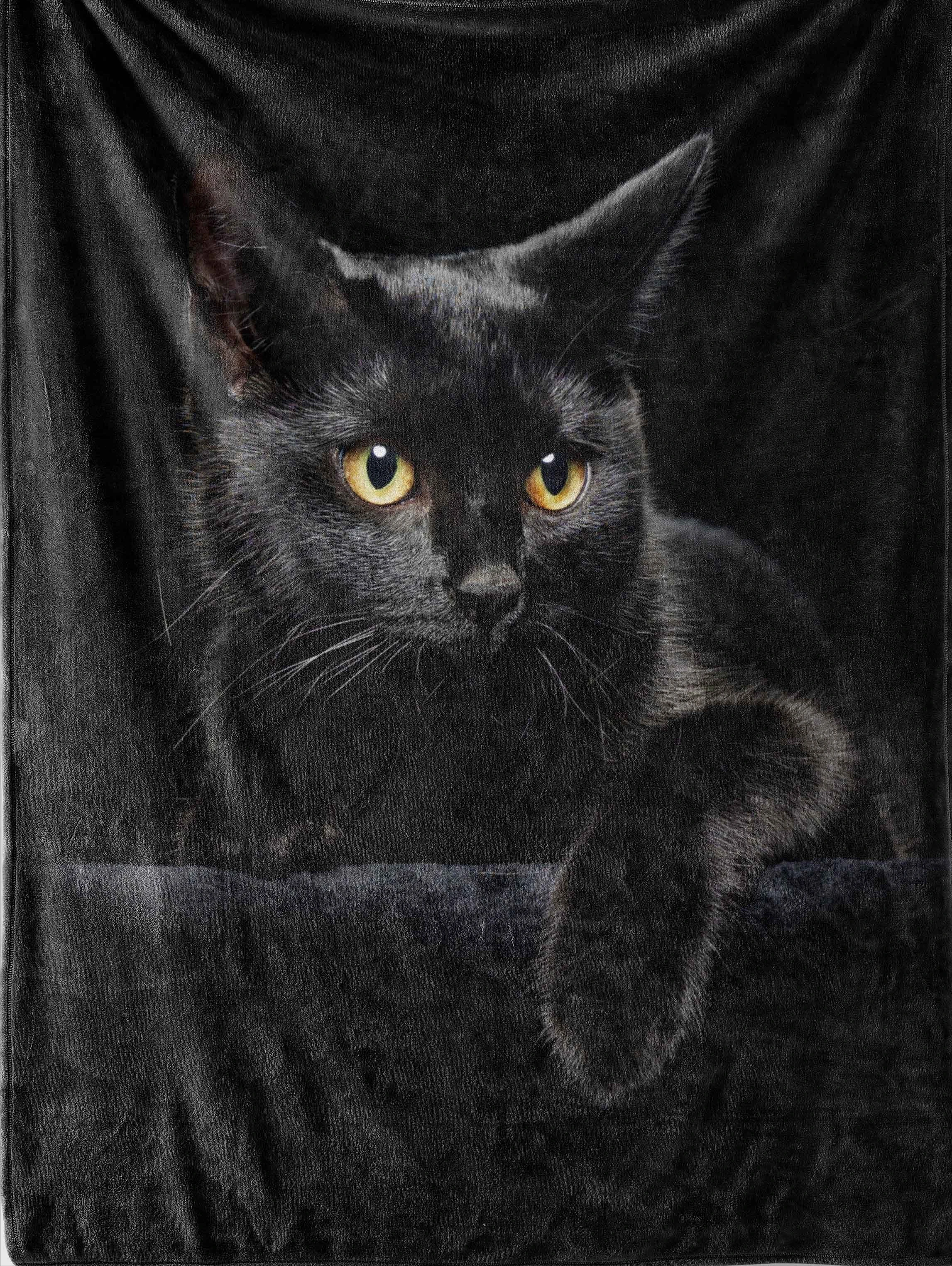 

Одеяло Mystical Black Cat с золотыми глазами