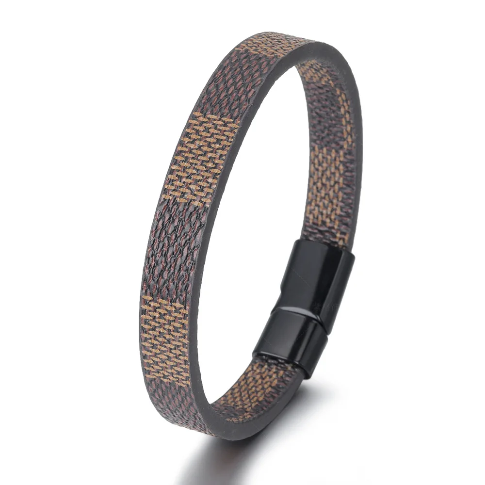 

Stainless Steel Bracelet for Women Magnetic Couple Bracelet Leather Vintage Jewelry Citrine Women's Wrist Bracelets Bengals Hand