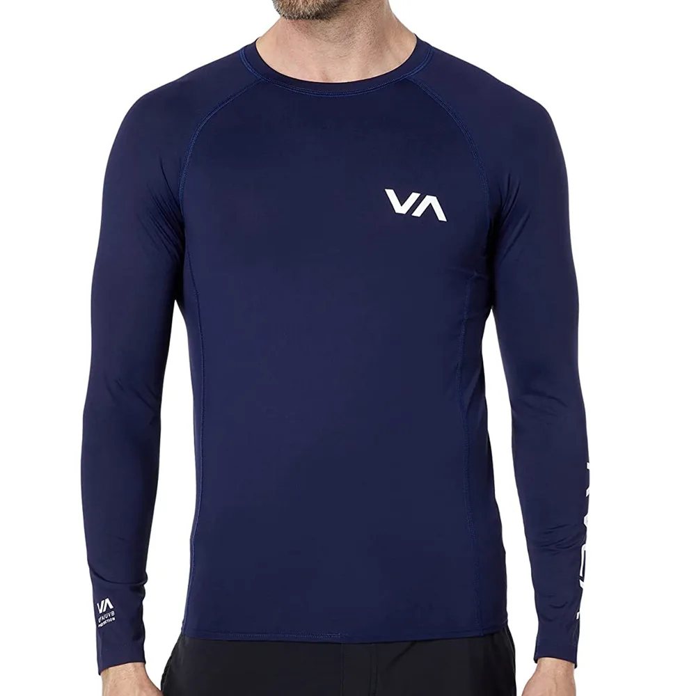 RVCA Surf Wear Clothing Men Long Sleeve UV SunSwimming Tight T-Shirt Rashguard Gym Sets Rash Guards Skins Surfing Suit Diving