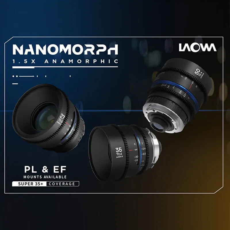 Venus Optics Laowa Nanomorph 27mm T2.8 35mm 50mm T2.4 1.5x S35 Anamorphic Lens for ARRI PL Canon EF Z E X RF L m43