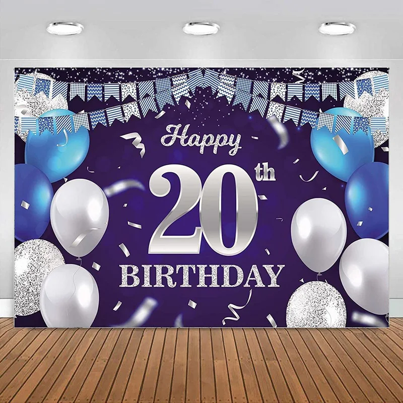 

Фон для фотосъемки с надписью «Happy 20th Birthday»