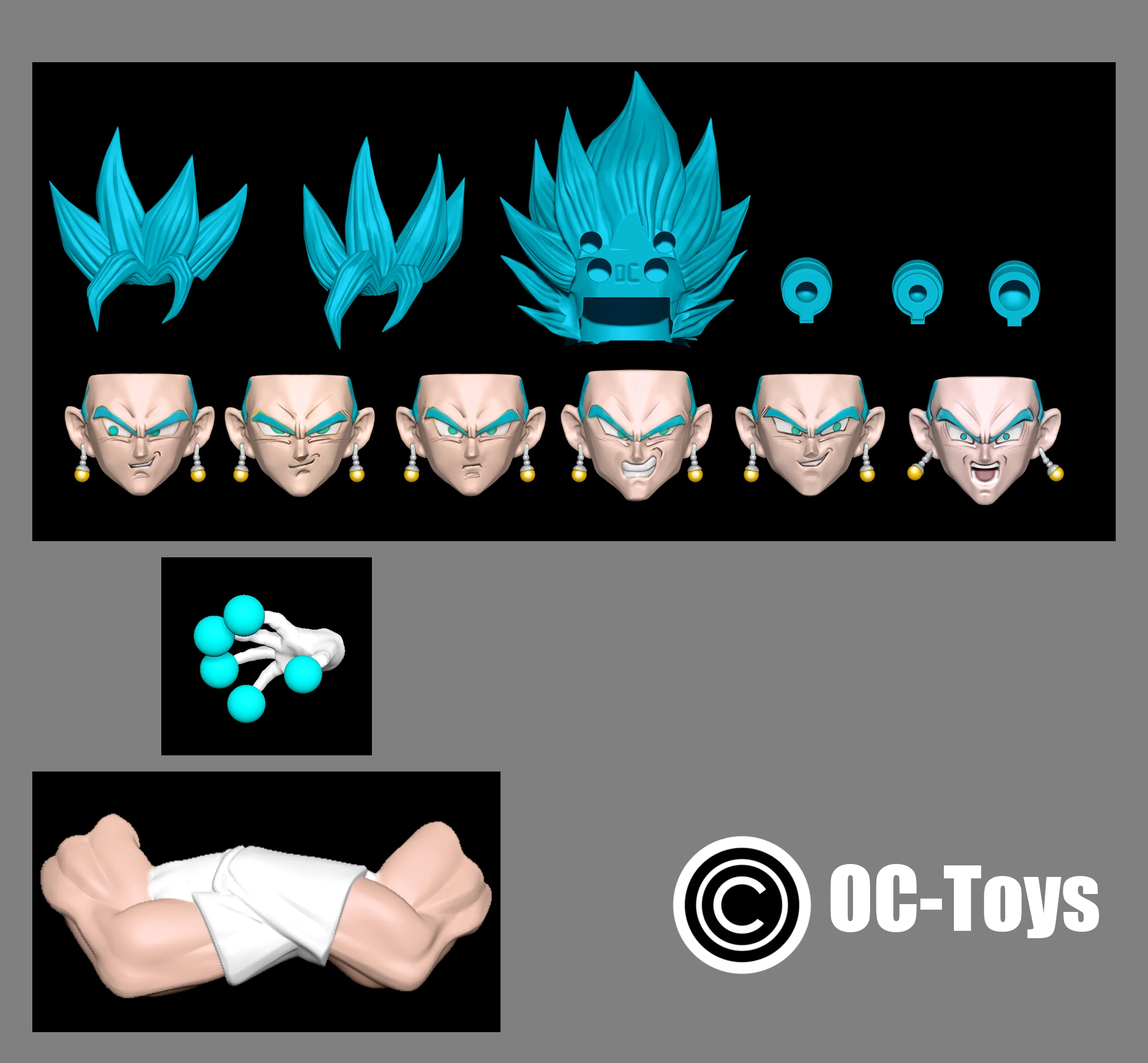Оригинальные Octoys 1/12 Dragon Ball Vegeta сборочная сумка аниме-фигурки Super Saiyan Goku аксессуар